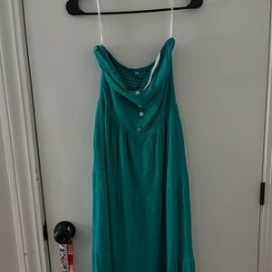 Strapless Button Front Maxi